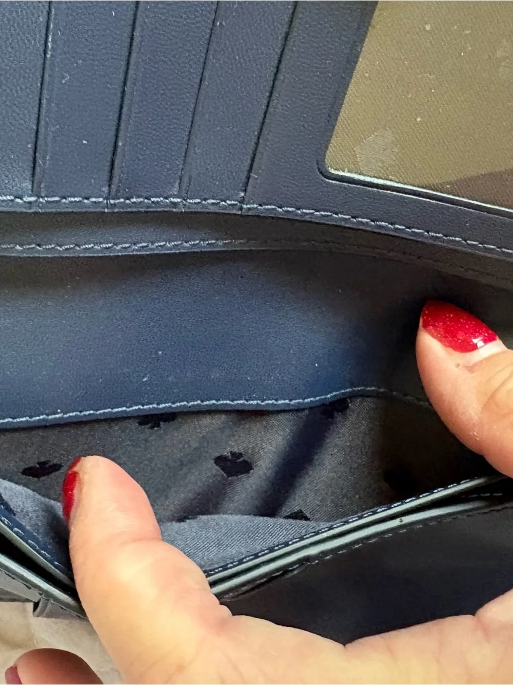 Kate Spade Staci Large Wallet Colorblock Navy Blue And Baby Blue